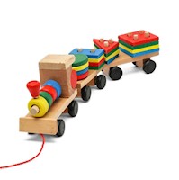 Tren de Madera Didáctico Encaje Figuras Geométricas Montessori